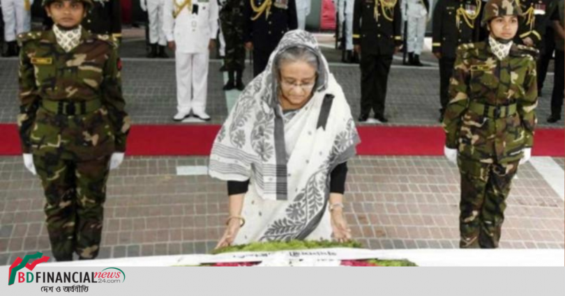 টুঙ্গিপাড়ায় বঙ্গবন্ধুর সমাধিতে প্রধানমন্ত্রীর শ্রদ্ধা