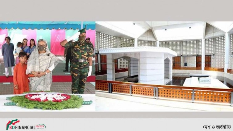 টুঙ্গিপাড়ায় বঙ্গবন্ধুর সমাধিতে প্রধানমন্ত্রীর শ্রদ্ধা