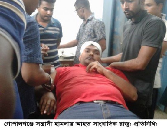 গোপালগঞ্জে সন্ত্রাসী হামলায় সাংবাদিক আহত