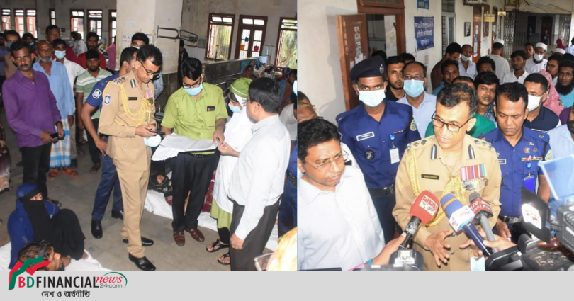 বরিশালের উজিরপুরে সড়ক দুর্ঘটনায় আহতদের পাশে বরিশাল রেঞ্জ ডিআইজি