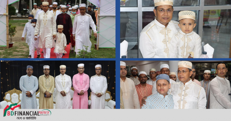 মিল ব্যারাক পুলিশ লাইন্স মাঠে ঈদুল ফিতরের নামাজ আদায় করেন ডিআইজি হাবিবুর রহমান