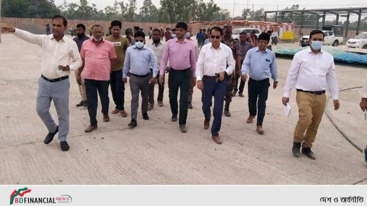 বকশীগঞ্জের ধানুয়া কামালপুর স্থল বন্দরের উন্নয়ন কাজ পরিদর্শন