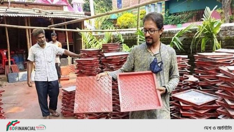 ঠাকুরগাঁওয়ের শিমুলের তৈরি টাইলস ছড়িয়ে যাচ্ছে সারাদেশে