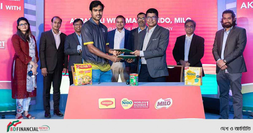 নেসলের তিনটি পণ্যের ব্র্যান্ড অ্যাম্বাসেডর হলেন ক্রিকেটার আকবর আলী