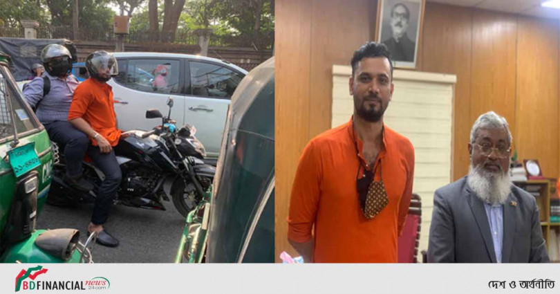 নিজে বাইক চালিয়ে সচিবালয়ে ‘নড়াইল এক্সপ্রেস’