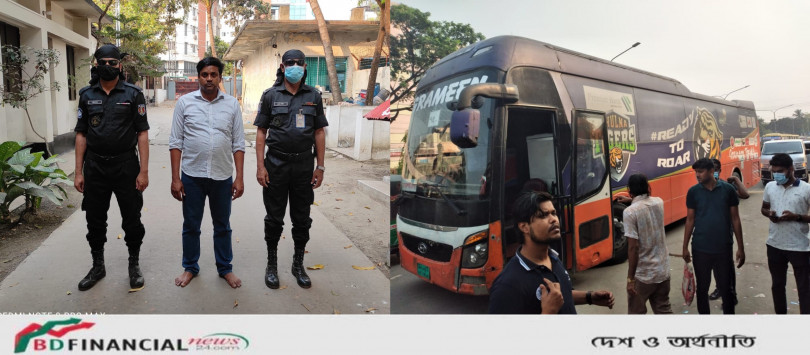 বিলাসবহুল এসি বাসে ৪৫ লাখ টাকার হেরোইনসহ চালককে আটক করেছে র্যাব-২