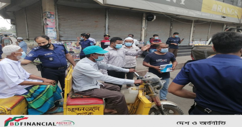 মুন্সীগঞ্জে মাস্ক না পরা ও স্বাস্থ্যবিধি না মানায় জরিমানা