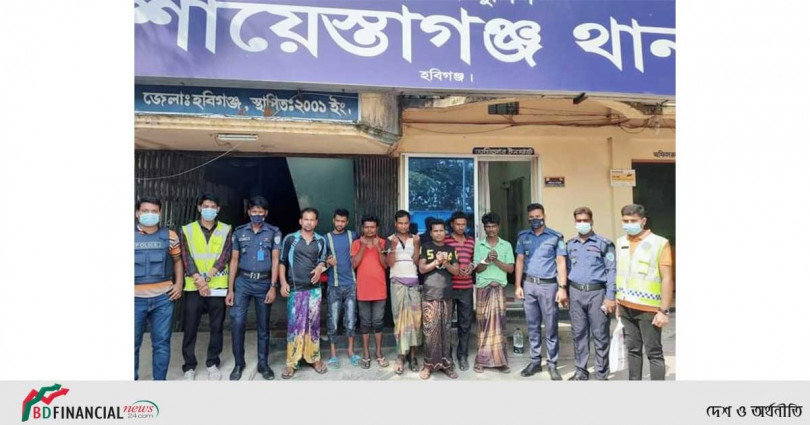 শায়েস্তাগঞ্জে ৭ জুয়াড়িকে কারাগারে প্রেরণ