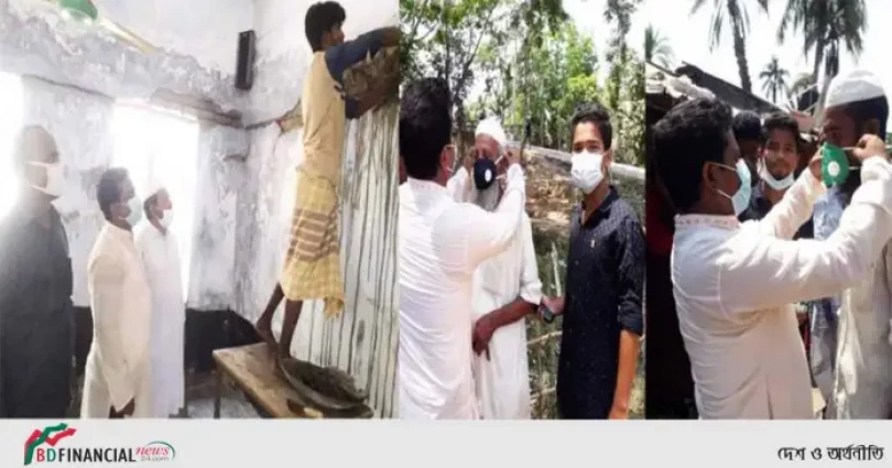 শরণখোলার আওয়ামীলীগের সাধারণ সম্পাদক আসাদুজ্জামান মিলনের মসজিদ নির্মাণ ও মাস্ক বিতরণ