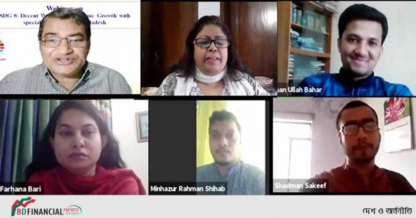 এসডিজি ইয়ুথ ফোরামের উদ্যোগে ‘শোভন কর্মসংস্থান ও অর্থনৈতিক উন্নয়ন’ শীর্ষক ওয়েবিনার অনুষ্ঠিত