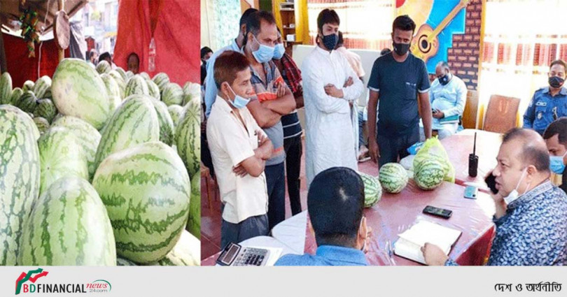 নাটোরে তরমুজের দাম নির্ধারণ করে দিয়েছে জেলা পুলিশ