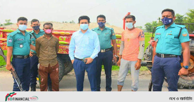 রংপুরে অবৈধভাবে বালু উত্তোলন করায় জরিমানা