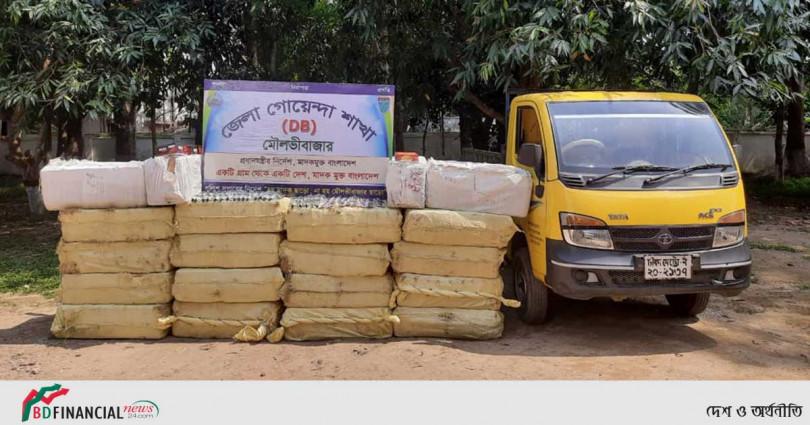 মৌলভীবাজার সীমান্ত থেকে ভারতীয় চোরাই পণ্য আটক