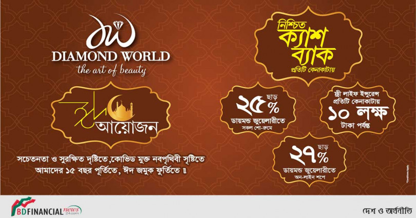 ঈদ কেনাকাটায় ডায়মন্ড ওয়ার্ল্ড দিচ্ছে নিশ্চিত ক্যাশ ব্যাক