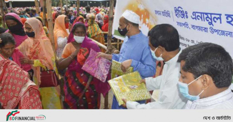 বাগমারায় ১০ হাজার নারী পেলো এমপি এনামুল হকের ঈদ উপহার