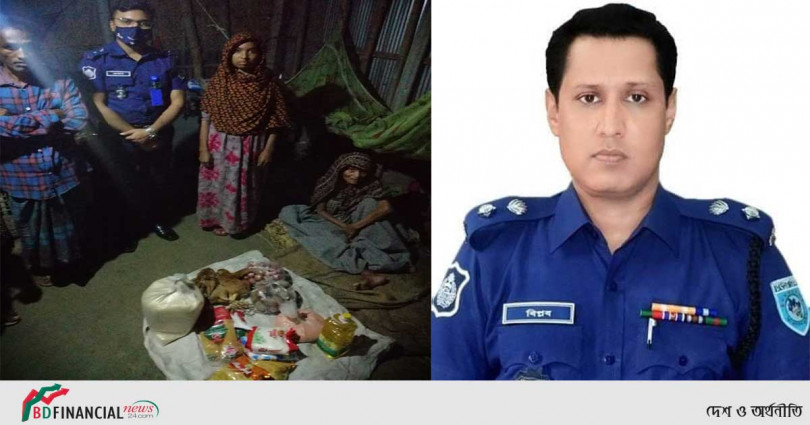 গোয়াল ঘরে গরু-ছাগলের সাথে থাকা মায়ের খোজ নিলেন এসপি বিপ্লব কুমার সরকার