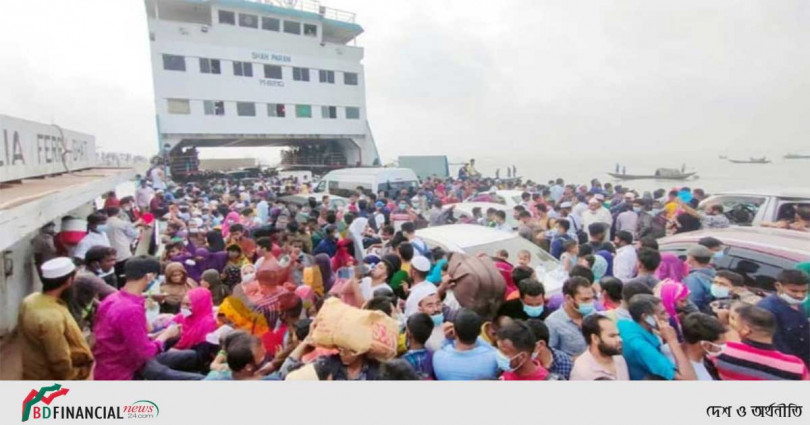 শেষদিনে শিমুলিয়া ঘাটে মানুষের ঢল